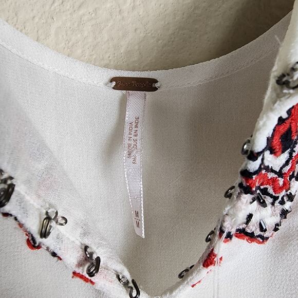 Free People Penny Georgette Love Bird Boho Dress, Medium - Picture 12 of 12